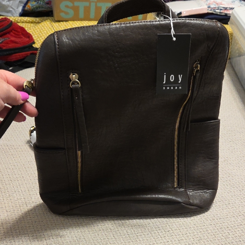 Joy Susan Brown Backpack Sleek Design Versatile